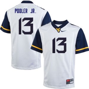 Men's West Virginia Mountaineers NCAA #13 Jeffery Pooler Jr. White Authentic Nike Stitched College Football Jersey UT15A21KX